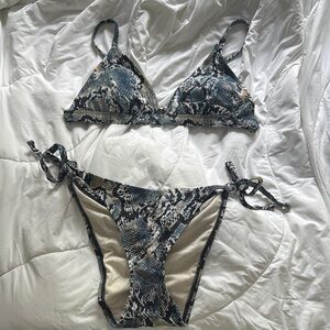 Snakeskin Print Bikini Set